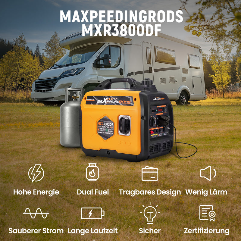 Load image into Gallery viewer, MaXpeedingrods Benzin & LPG Dual Fuel Inverter Stromerzeuger 3500W