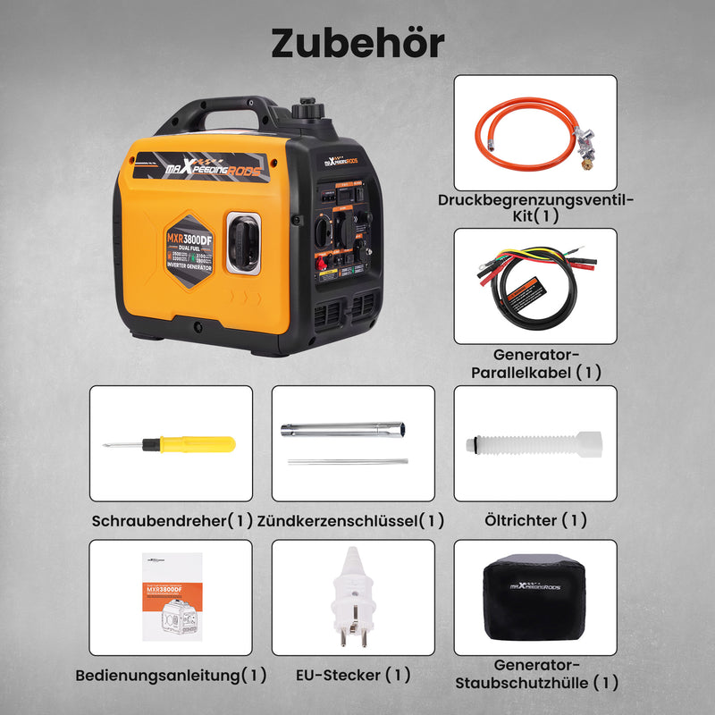 Load image into Gallery viewer, MaXpeedingrods Benzin & LPG Dual Fuel Inverter Stromerzeuger 3500W