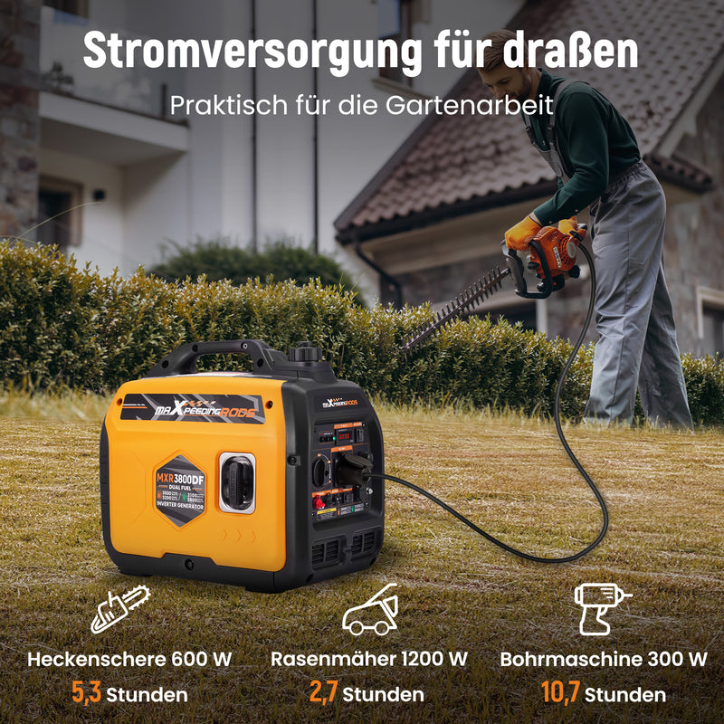 Load image into Gallery viewer, MaXpeedingrods Benzin & LPG Dual Fuel Inverter Stromerzeuger 3500W