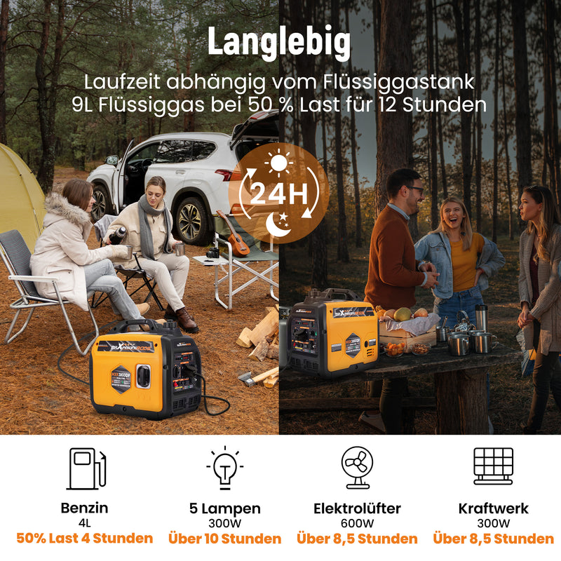 Load image into Gallery viewer, MaXpeedingrods Benzin & LPG Dual Fuel Inverter Stromerzeuger 3500W