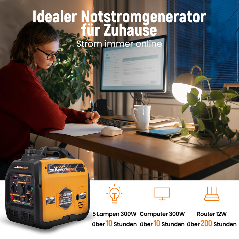 Load image into Gallery viewer, MaXpeedingrods Benzin & LPG Dual Fuel Inverter Stromerzeuger 3500W