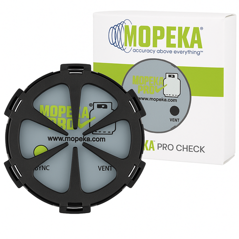 Mopeka Pro Check Ultraschall-Füllstandsensor inkl. Kleberahmen für Alugas Travelmate – Bluetooth Gasflaschen-Sensor