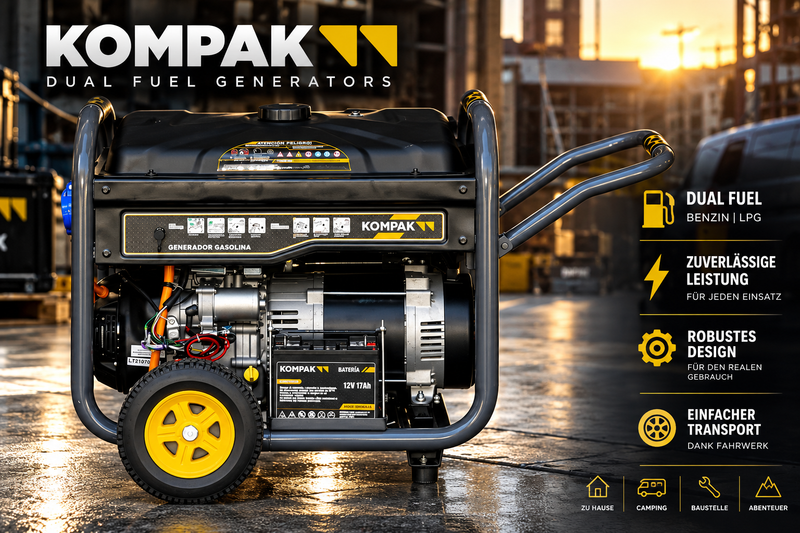 Load image into Gallery viewer, KOMPAK Dual Fuel Gas Benzin 10kVA Stromaggregat 230V/400V
