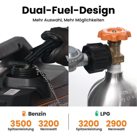 MaXpeedingrods Benzin & LPG Dual Fuel 3,5kw Stromerzeuger