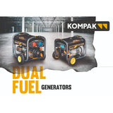 KOMPAK Dual Fuel Gas Benzin 10kVA Stromaggregat 230V/400V